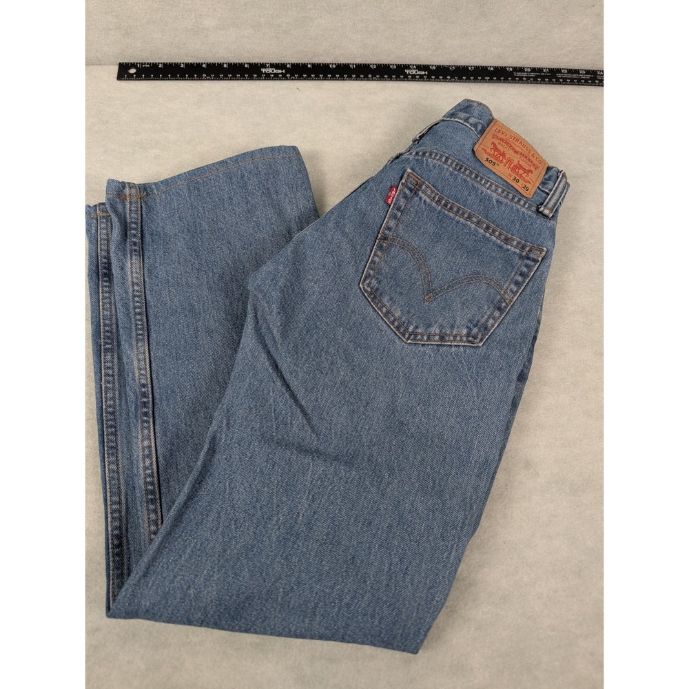 VTG Levi's 505 Jeans Men's 30x29 Regular Fit Straight Leg Denim Blue